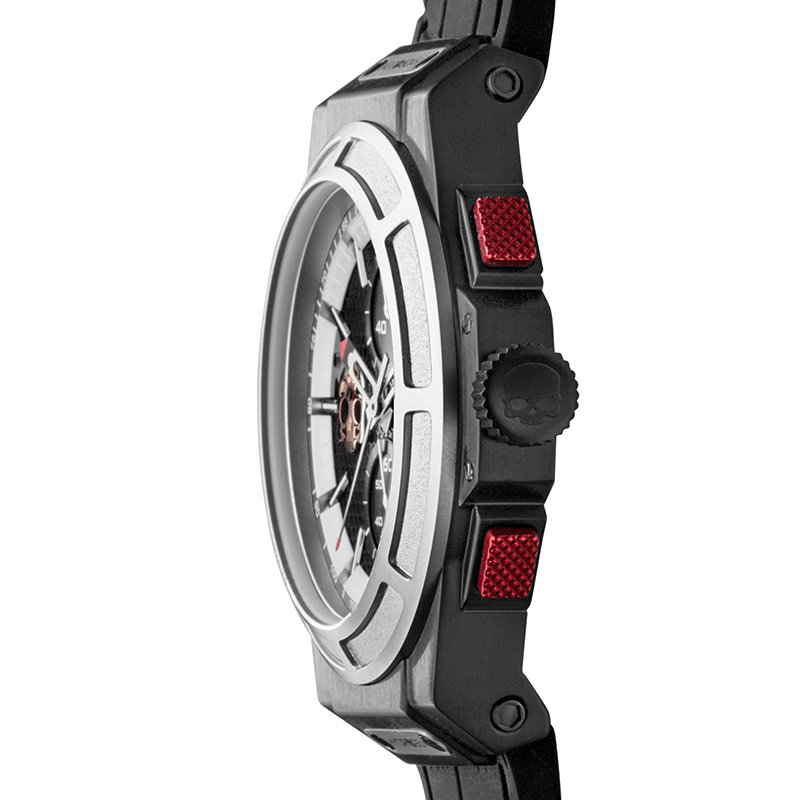 Otto Chrono Silver Matt Black - Luxury Sports Watch with Carbon Fiber Dial - Style Queenz