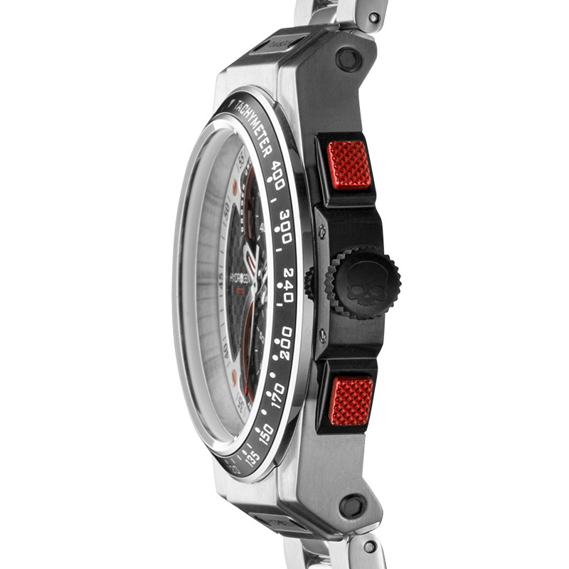 Otto Chrono Silver Stainless Steel Watch - 44mm Tachymeter Chronograph - Style Queenz