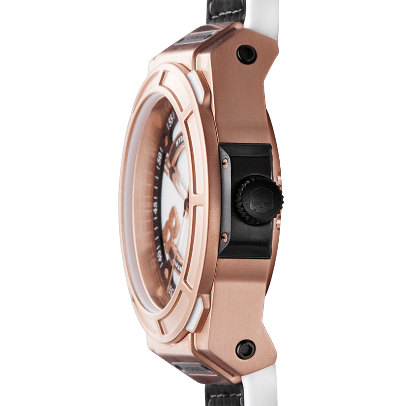 Otto White Rose Gold Watch - Luxury Stainless Steel Timepiece with Silicone Strap - Style Queenz