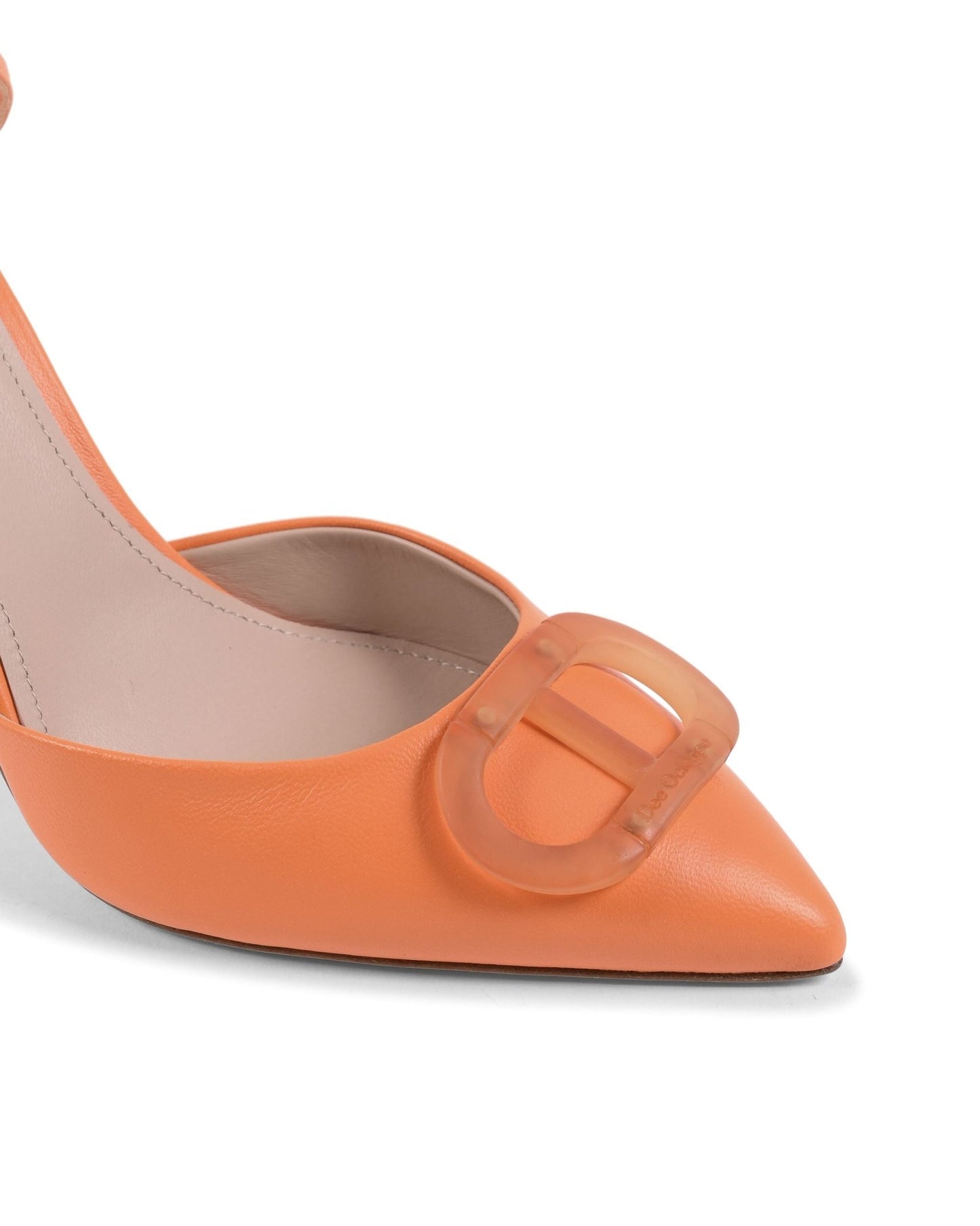 Pandora Orange Leather Pumps - Italian Designer Stiletto Heels - Style Queenz