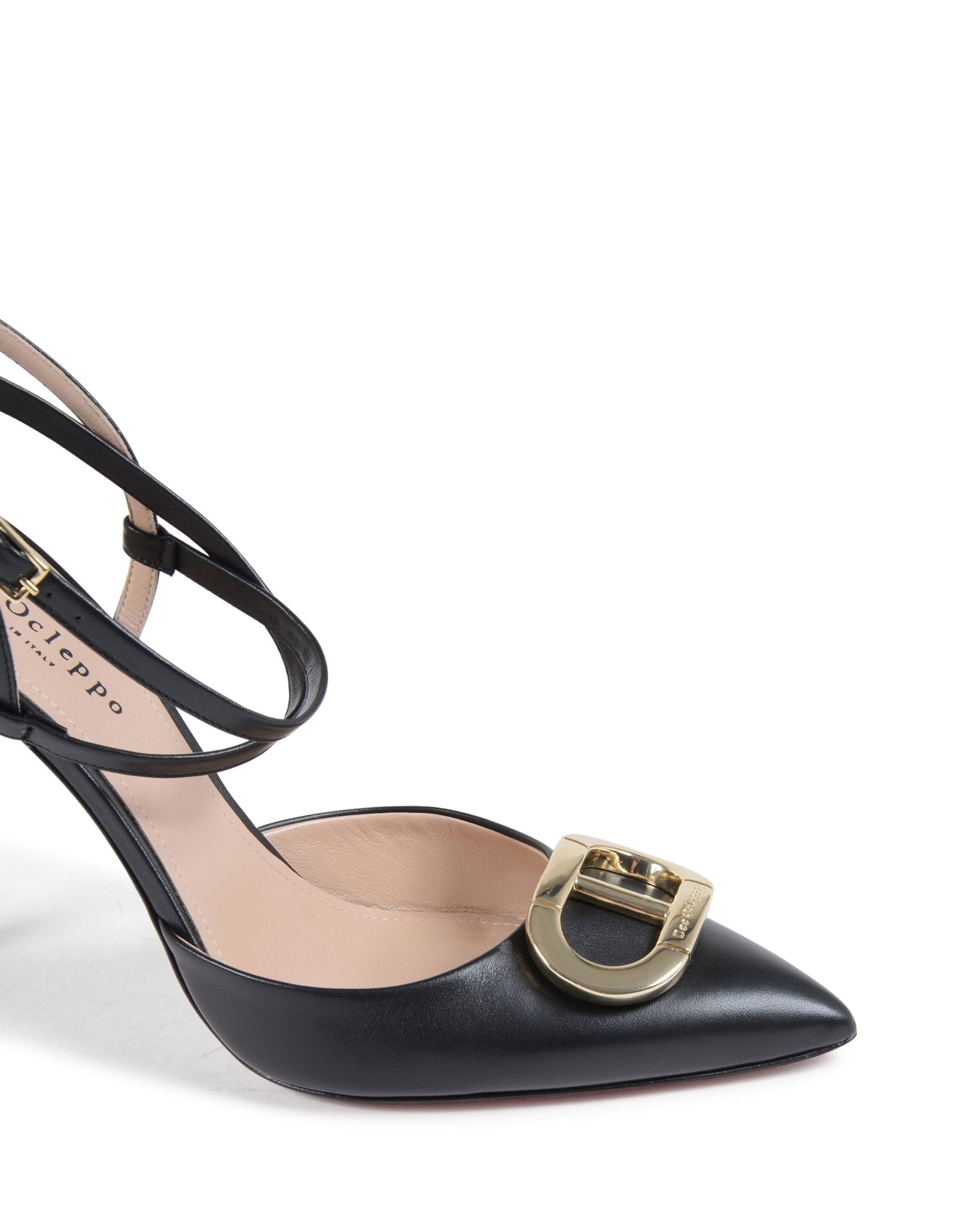 Pandora Pump - Black Italian Leather Stiletto with Lace - Up Ankle Ties - Style Queenz