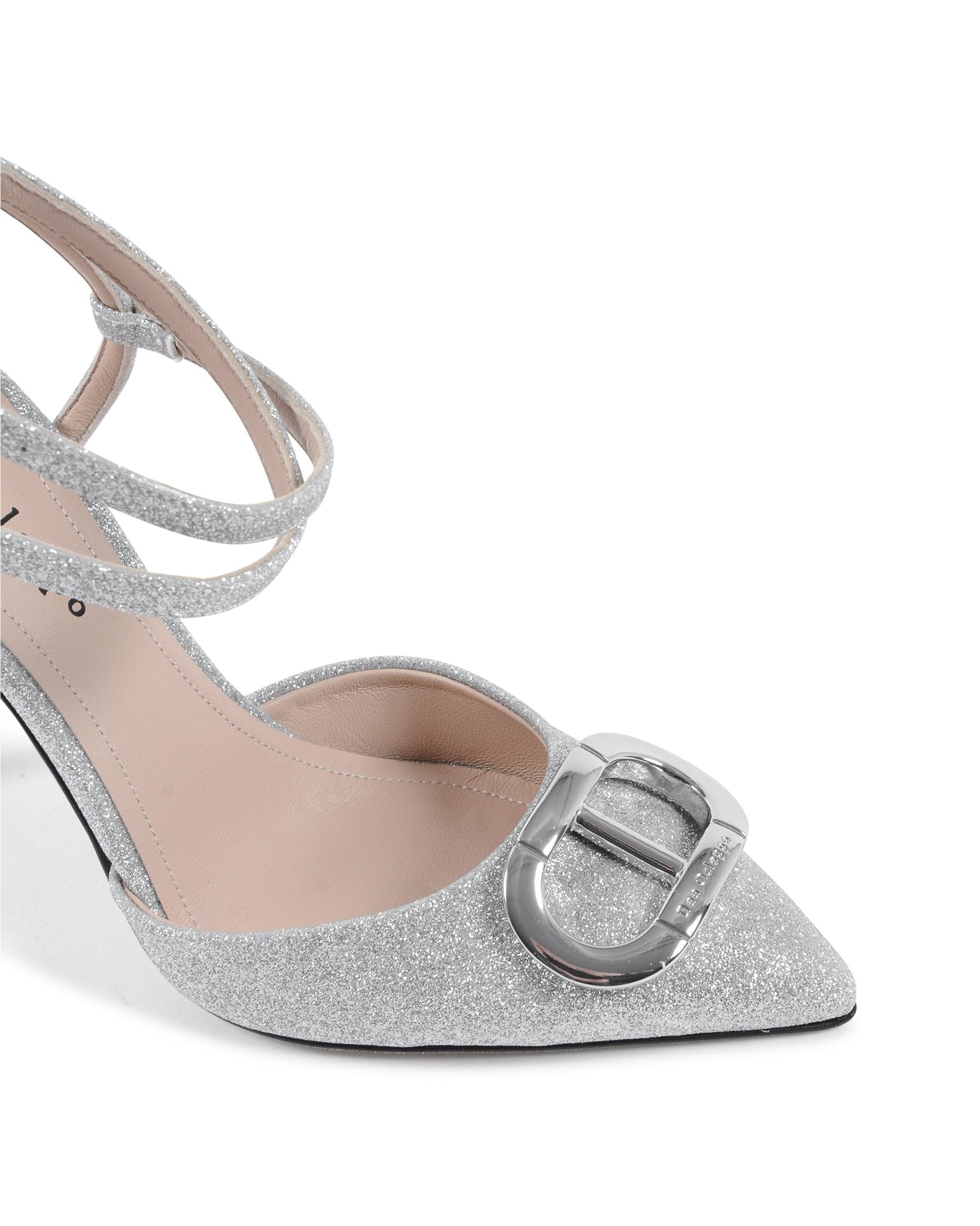 Pandora Pump - Bright Silver Italian Glitter Heel with Dee Ocleppo Logo - Style Queenz