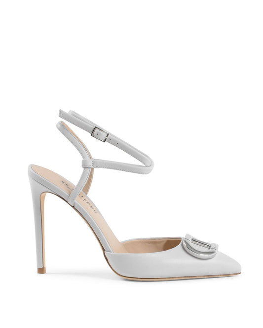 Pandora Pump Polvere - Italian Satin Stiletto Heels with Lace - Up Ankle Ties - Style Queenz