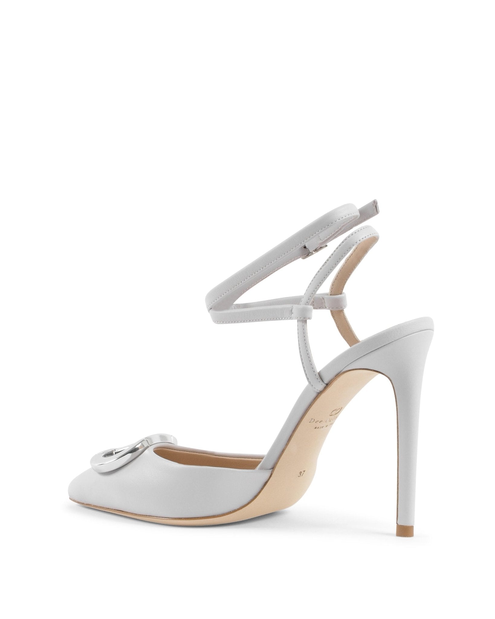Pandora Pump Polvere - Italian Satin Stiletto Heels with Lace - Up Ankle Ties - Style Queenz