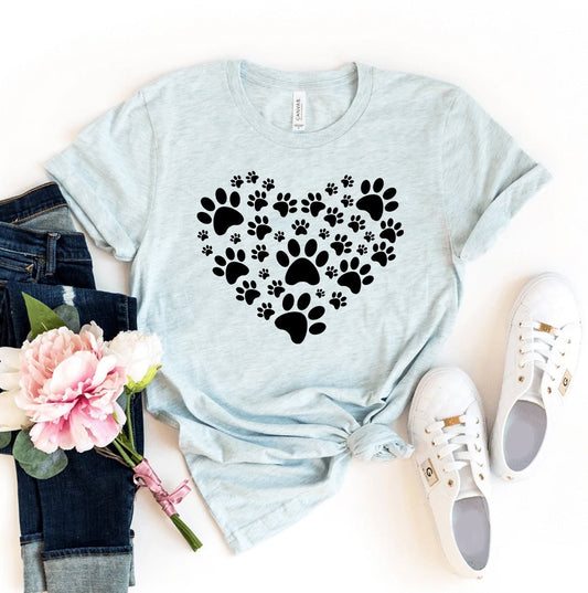 Paw Heart T-Shirt - Dog Lover Gift for Women - Style Queenz