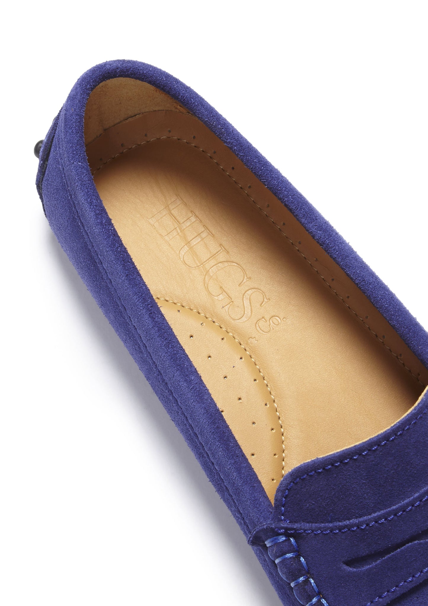 Women's Ink Blue Suede Penny Driving Loafers