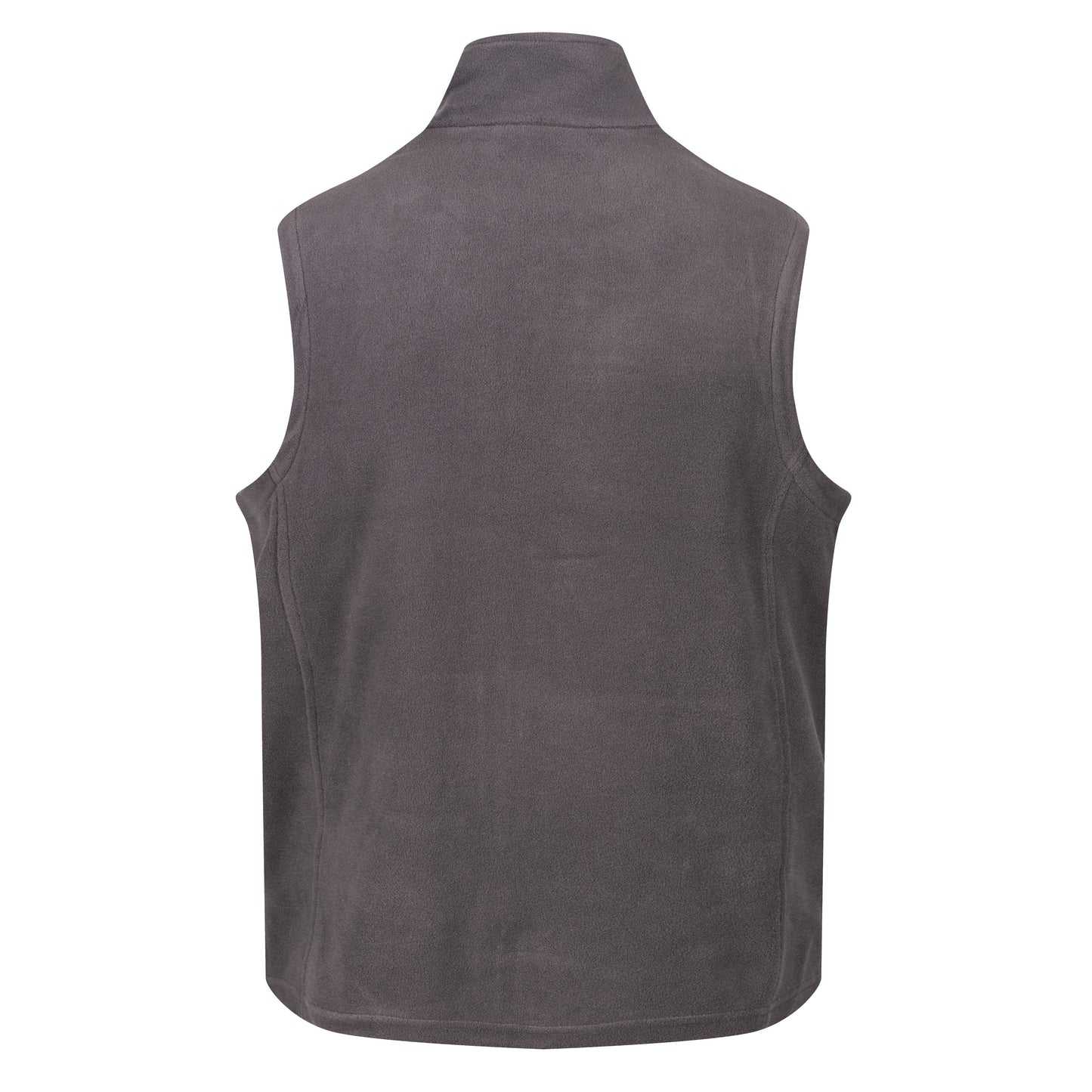 Gray sleeveless vest on a white background