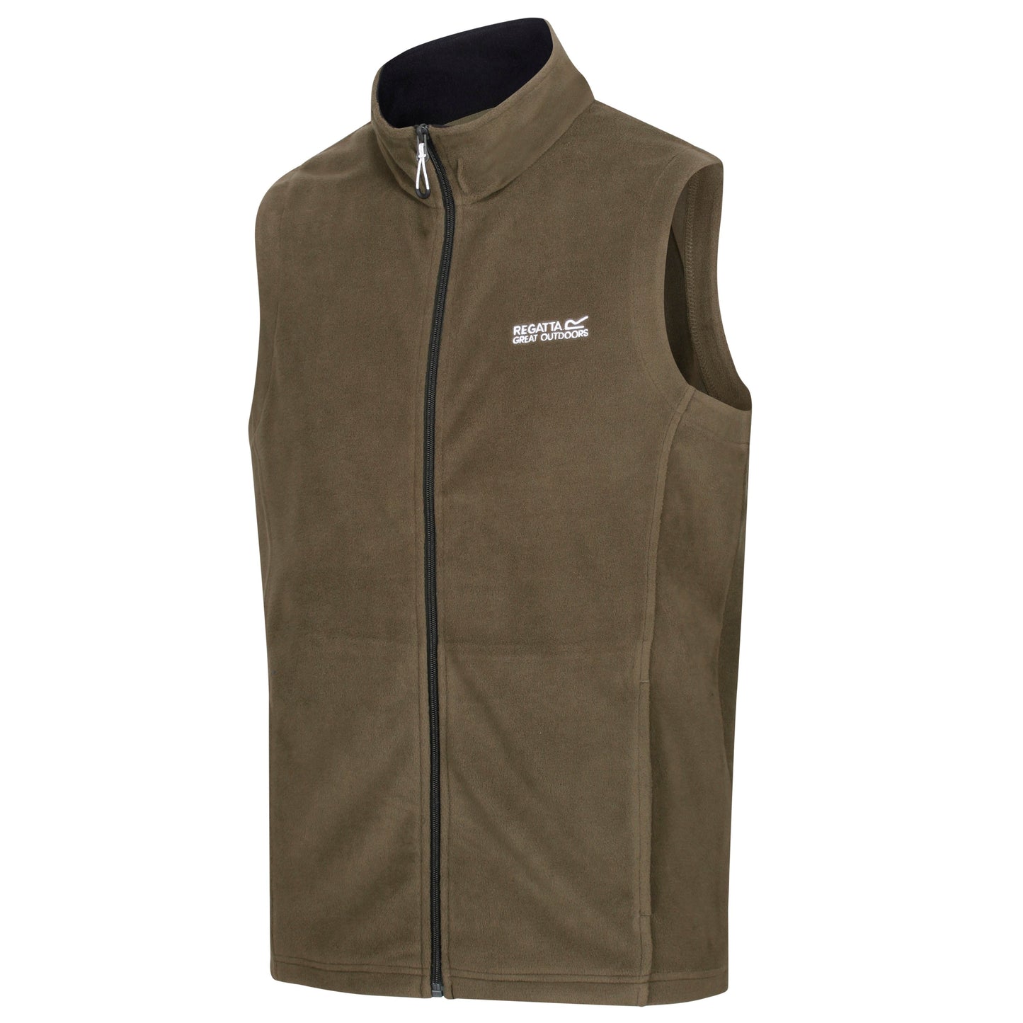 Brown vest with a logo on a white background