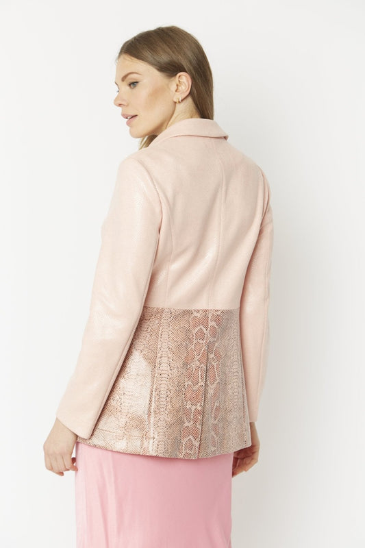 Pink Faux Leather Suede Jacket - Women's