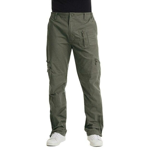 Green tactical pants on a white background