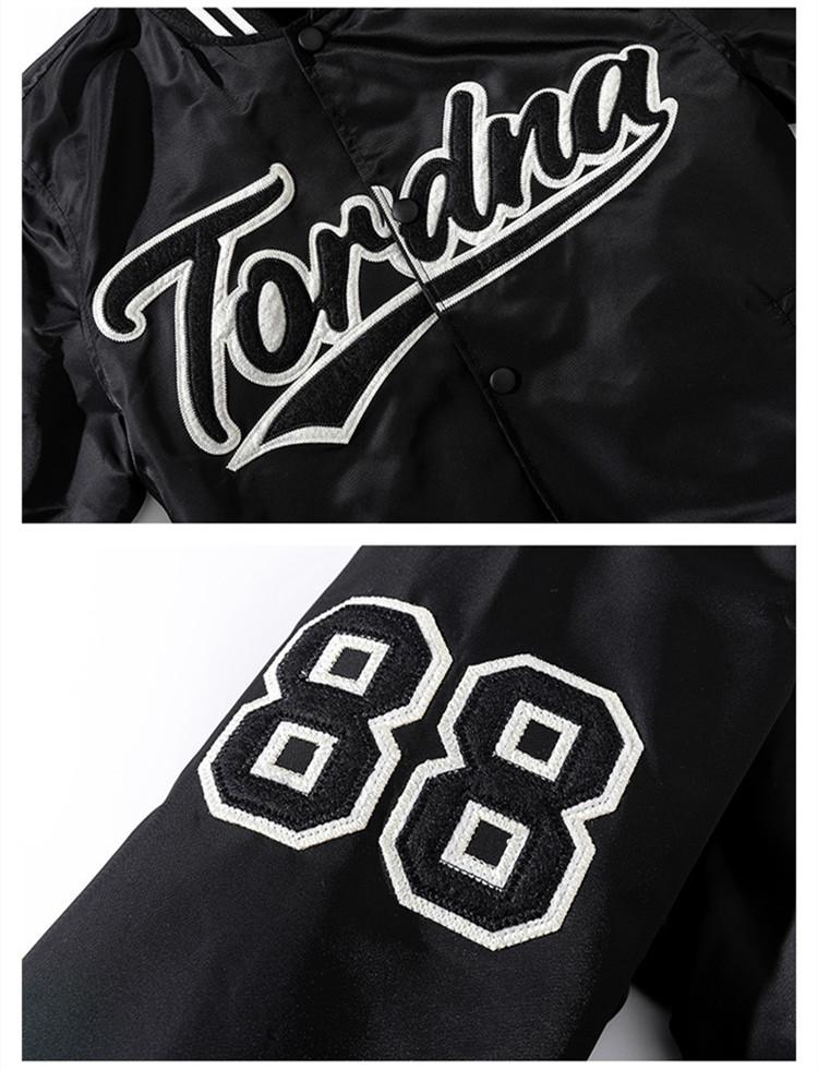 Black jacket with 'Tordna' branding and number '88' on a white background