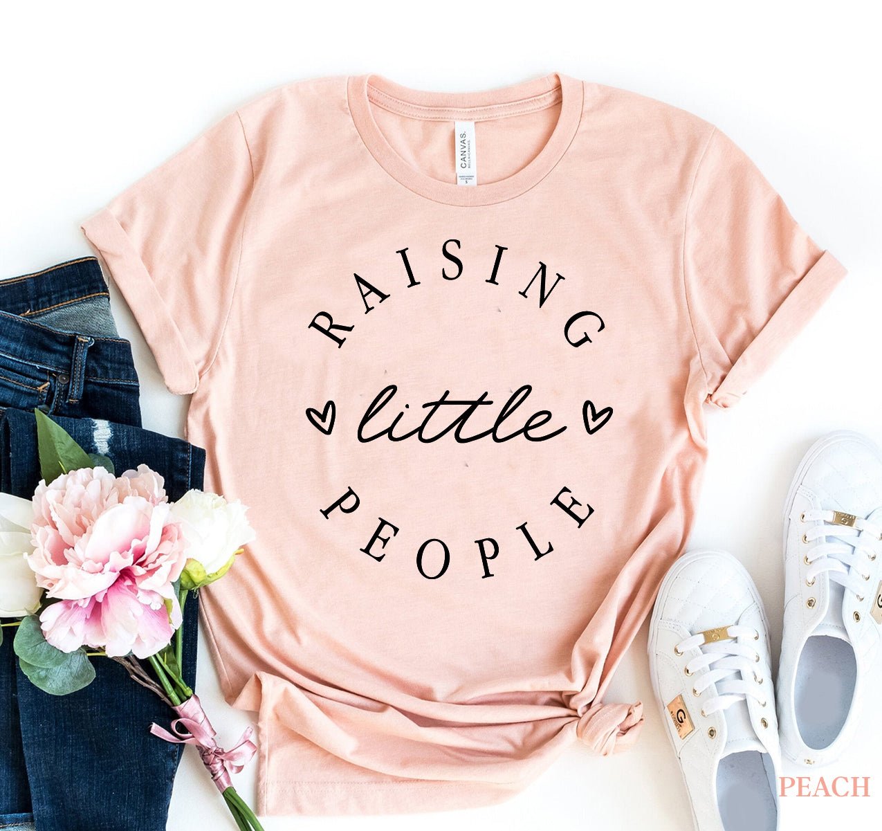 Raising Little People T-Shirt - Premium Mom Life Tee for New Mothers - Style Queenz