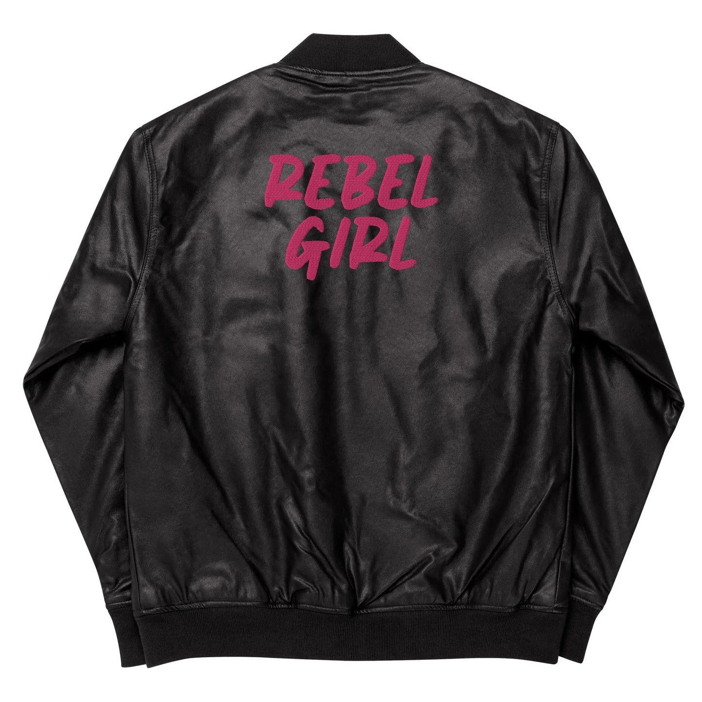 REBEL GIRL Faux Leather Bomber Jacket - Vegan Leather Outerwear - Style Queenz