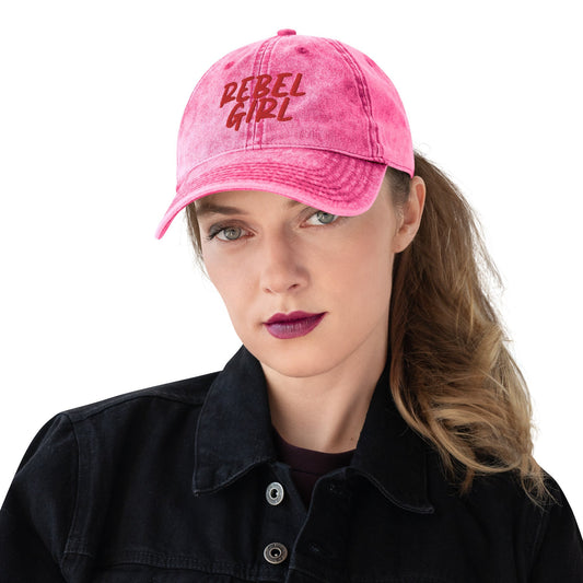 Rebel Girl Vintage Cotton Twill Cap - Retro Baseball Hat with Attitude - Style Queenz