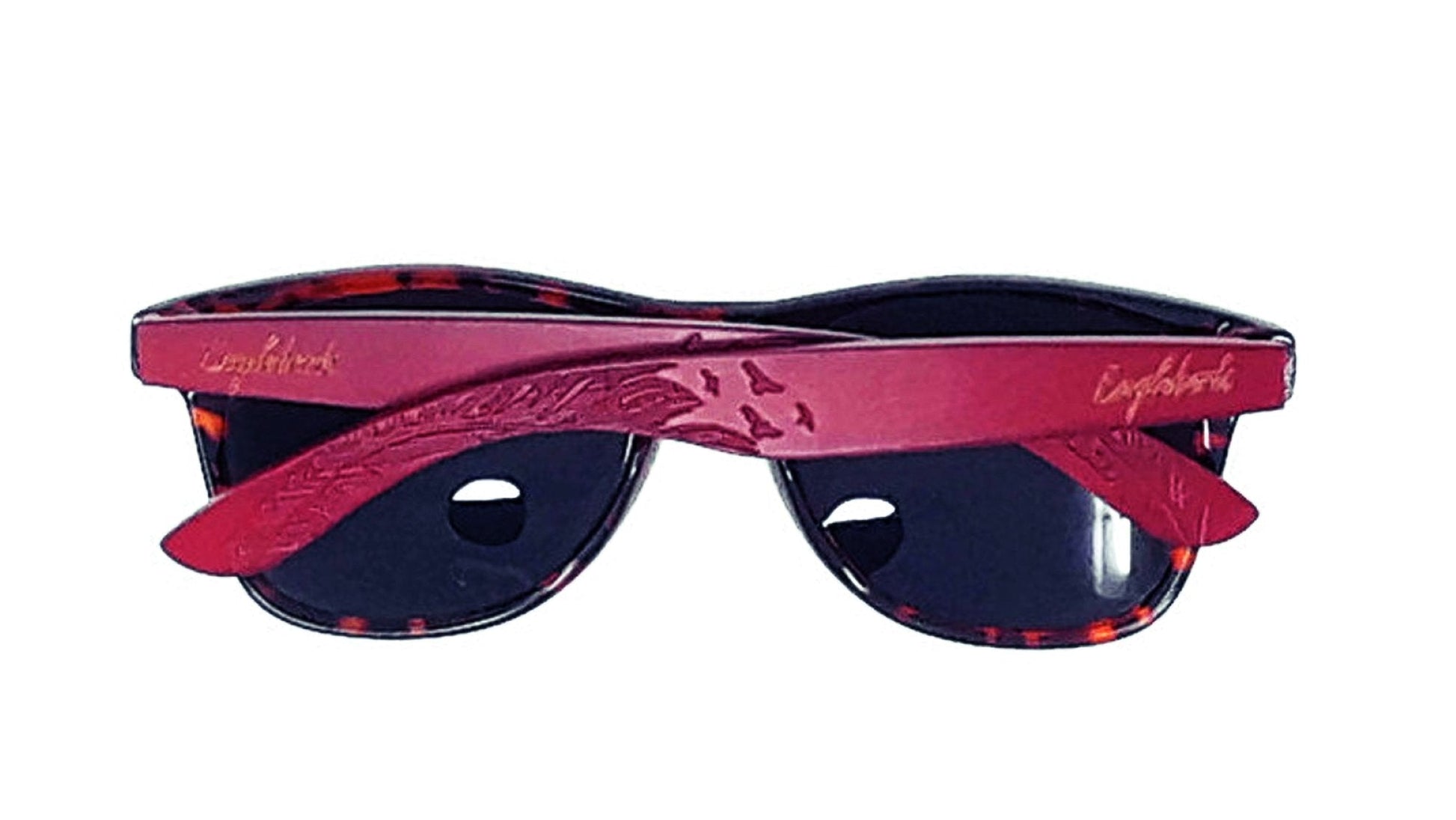Red Bamboo Tortoise Sunglasses with Engraved Wood Case - Eco - Friendly Eyewear - Style Queenz