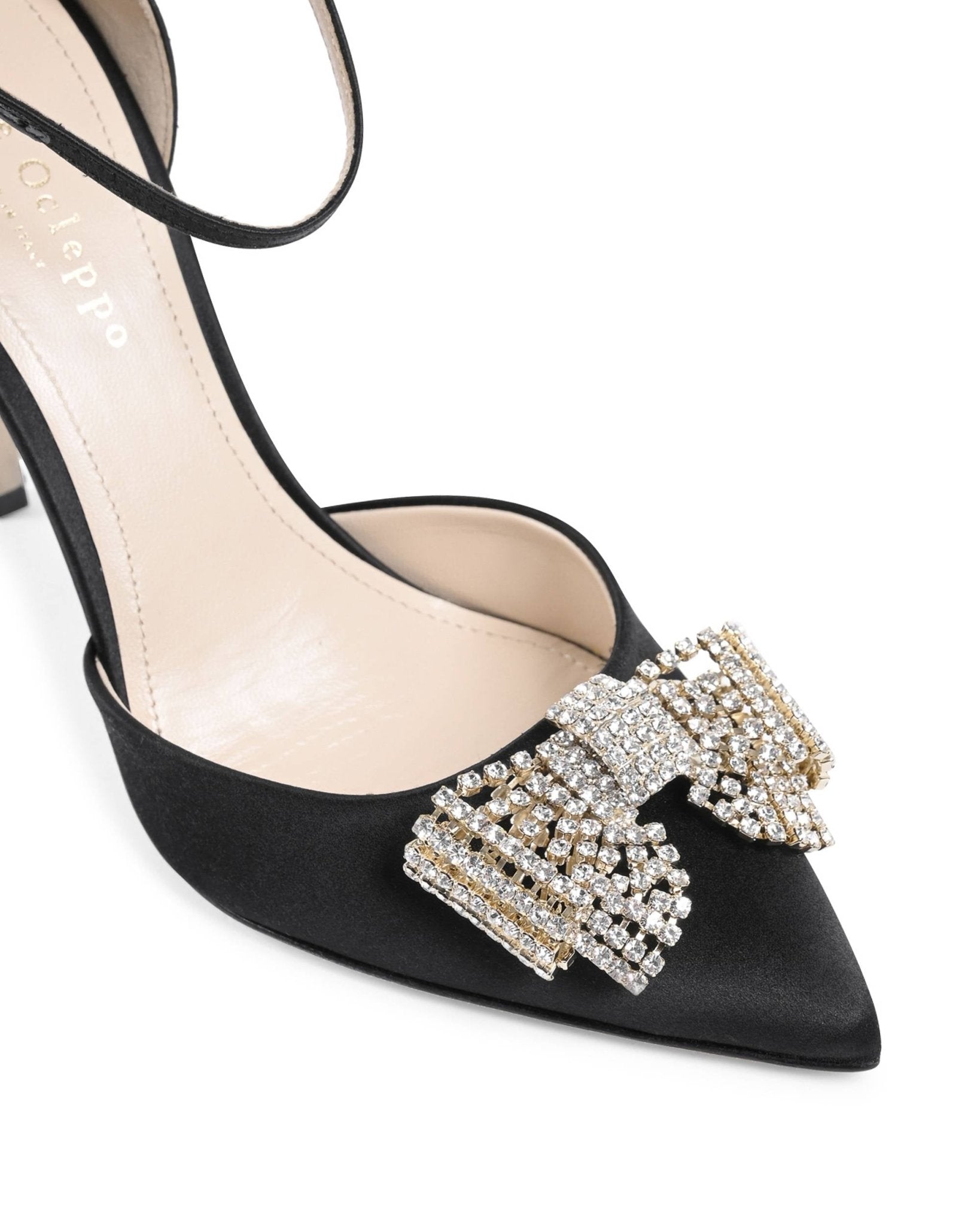 Satin Bow Pump Black - Italian Luxury High Heel Shoes - Style Queenz