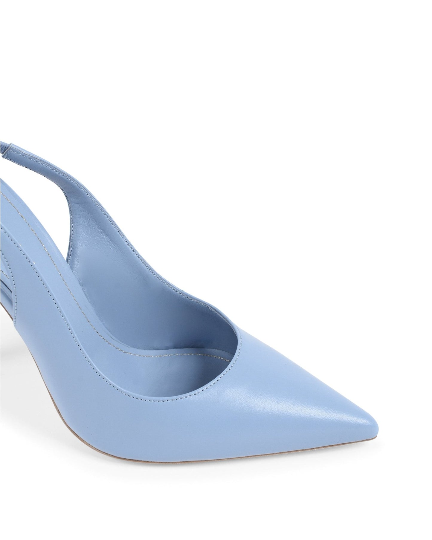 Sophie Pump Sky Blue - Italian Leather High Heels with Gold Chain Detail - Style Queenz