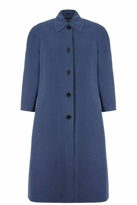 Blue coat with buttons on a white background