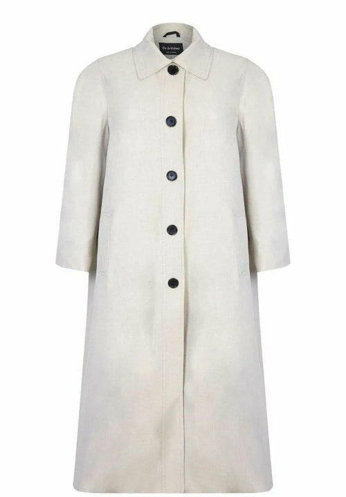 White coat with black buttons on a white background