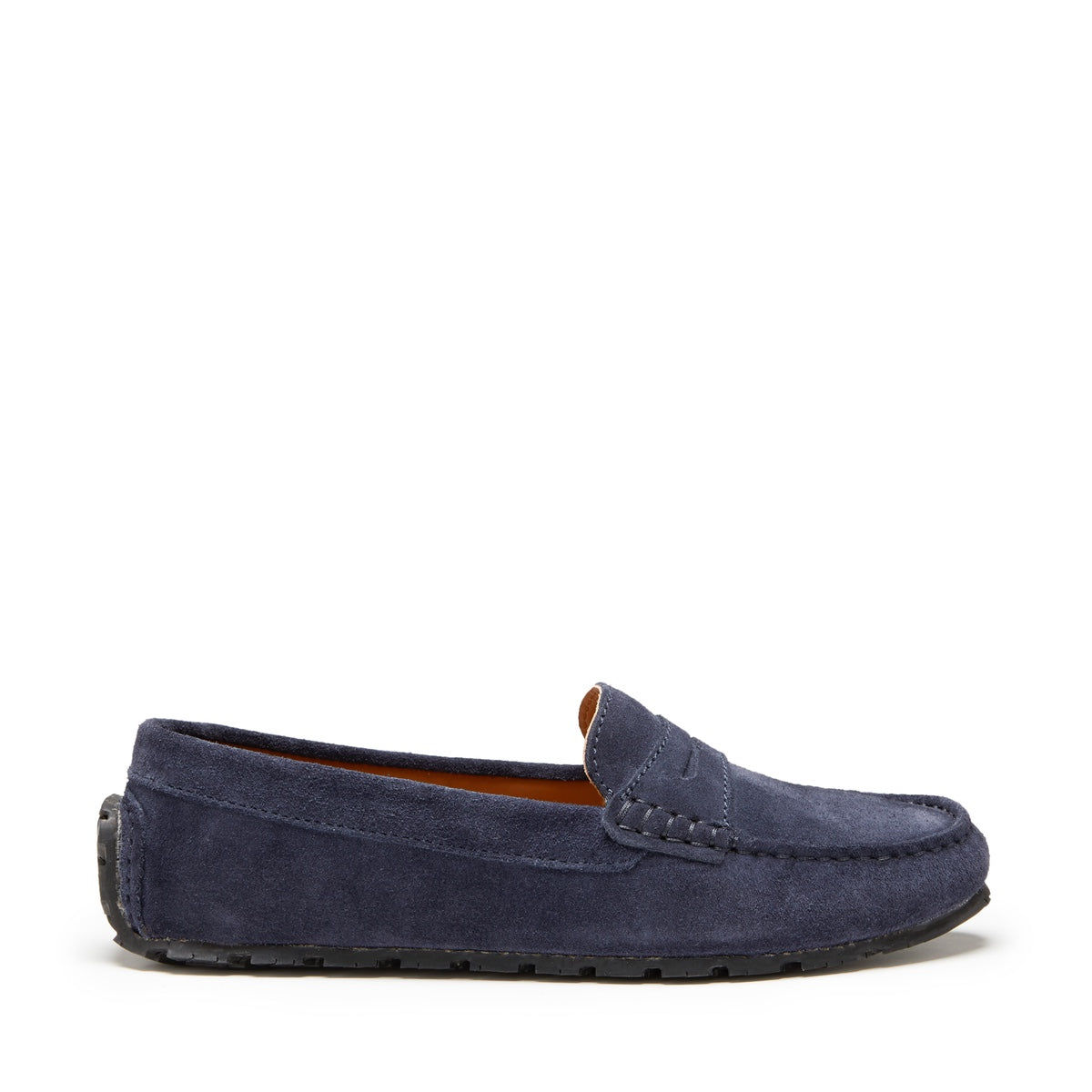 Women's Navy Blue Suede Eco Penny Loafers