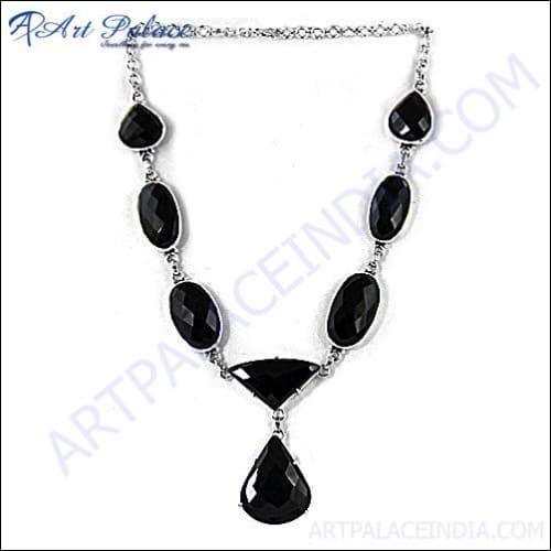 Stunning Black Onyx Silver Necklace - Elegant Statement Jewelry - Style Queenz