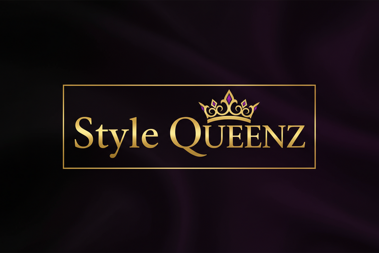 Logo of Style Queenz with a crown on a dark purple background