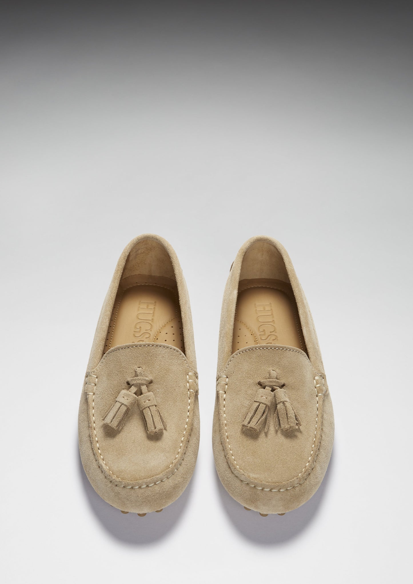 Women's Taupe Suede Tasselled Driving Loafers
