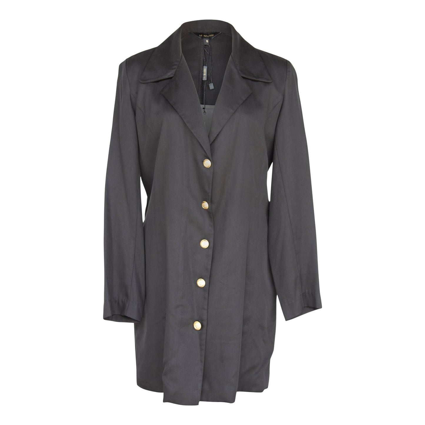 The Grace Long Blazer Dress Black - American Made 100% Linen Designer Jacket - Style Queenz