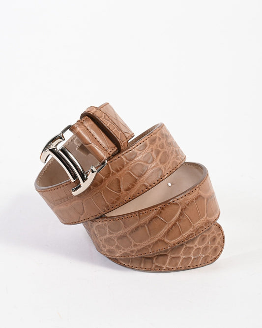 Tod's Women's Belt - Brown Alligator Leather Italian Designer Belt - Style Queenz