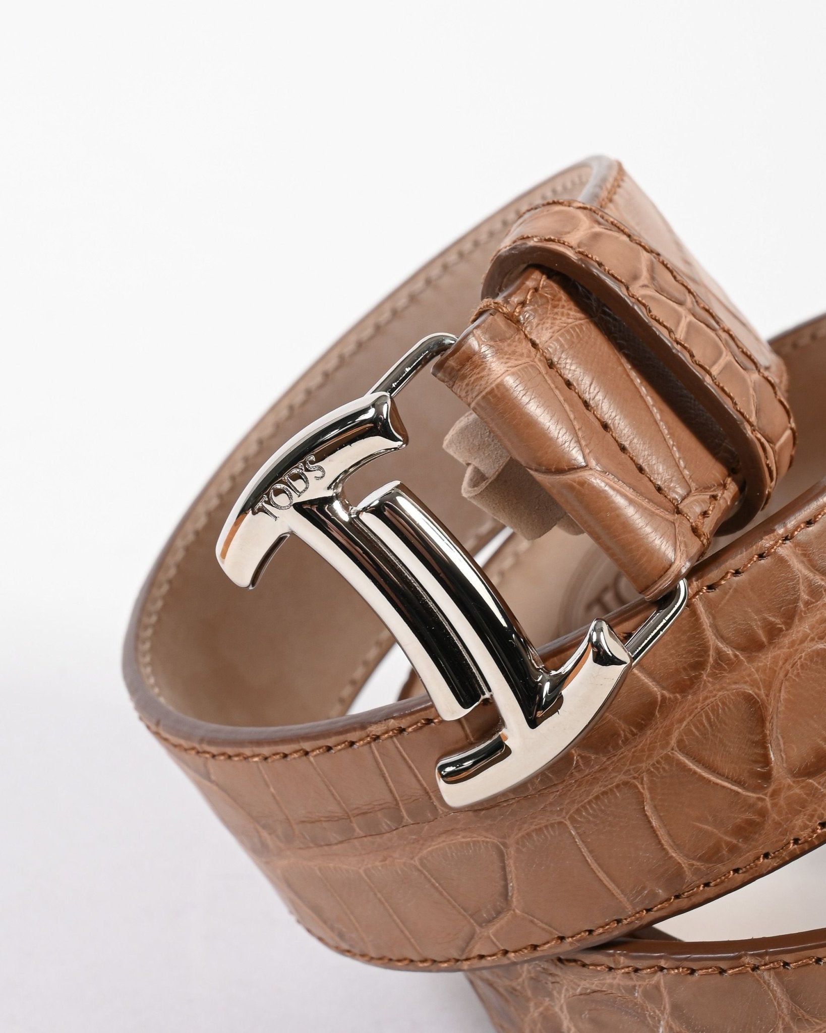Tod's Women's Belt - Brown Alligator Leather Italian Designer Belt - Style Queenz