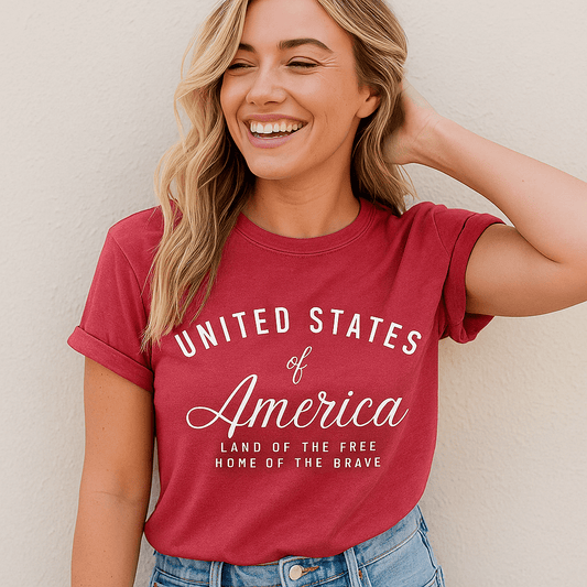 United States of America T-Shirt - Patriotic Graphic Tee | Sapphire Apollo - Style Queenz