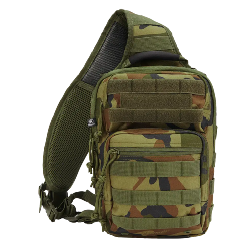 Camouflage sling bag on a white background