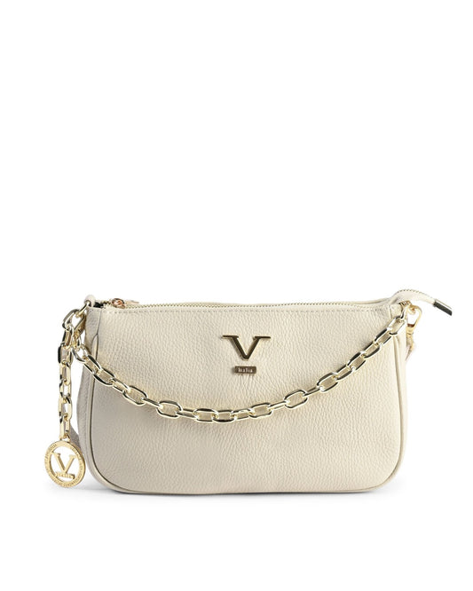 V Italia Beige Mini Bag - Premium Italian Dollaro Leather - Style Queenz