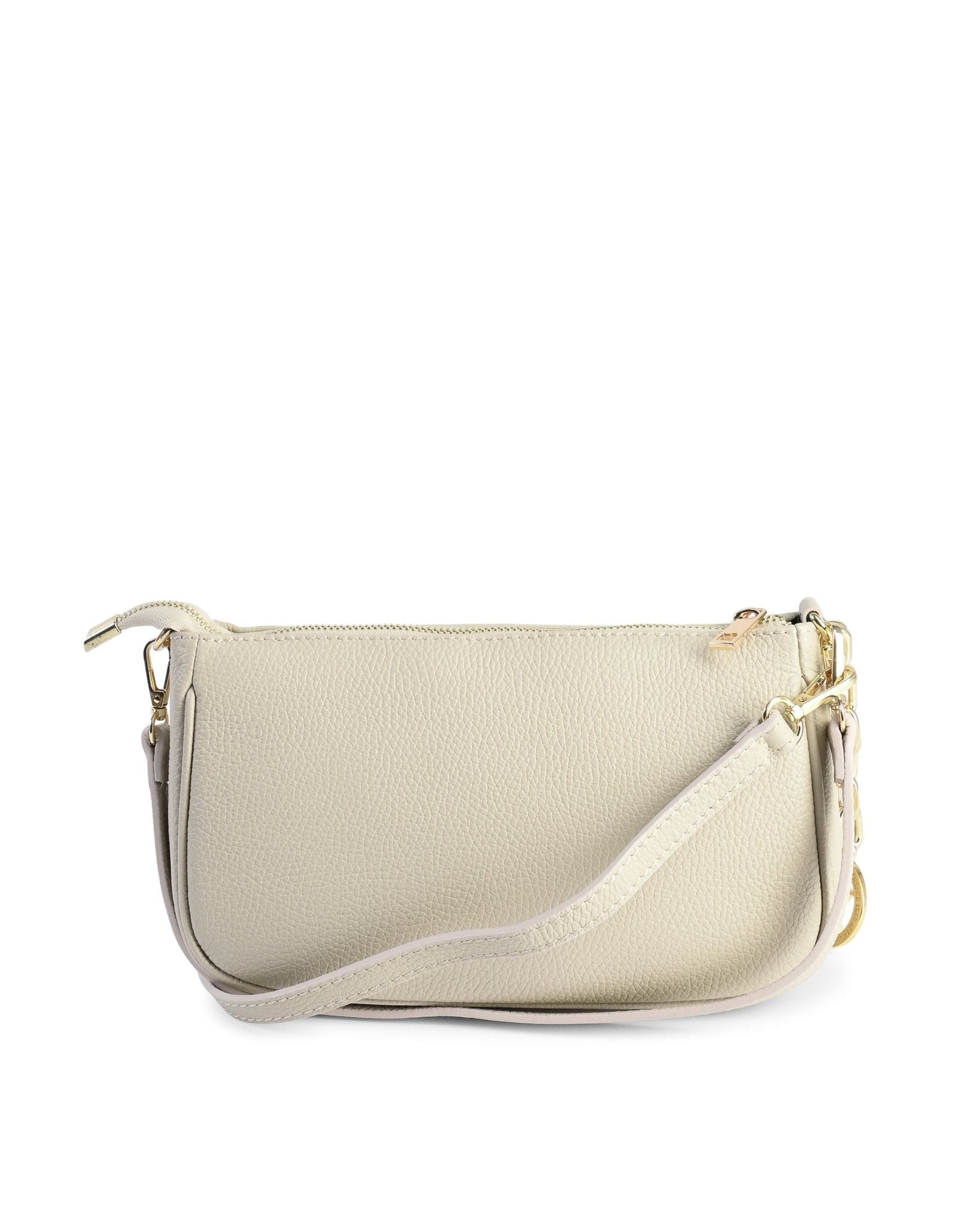 V Italia Beige Mini Bag - Premium Italian Dollaro Leather - Style Queenz