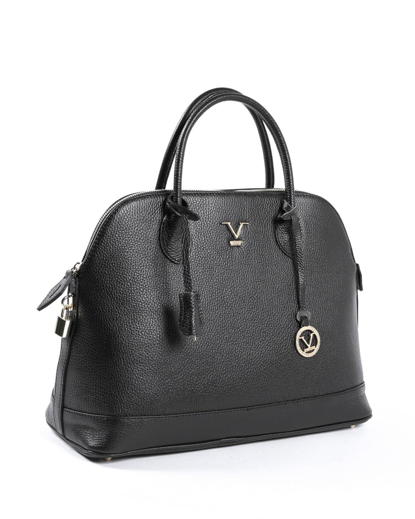 V Italia Black Leather Handbag - Premium Italian Craftsmanship BC10880 - Style Queenz