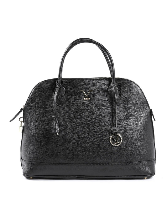 V Italia Black Leather Handbag - Premium Italian Craftsmanship BC10880 - Style Queenz