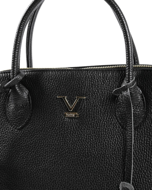V Italia Black Leather Handbag - Premium Italian Craftsmanship BC10880 - Style Queenz