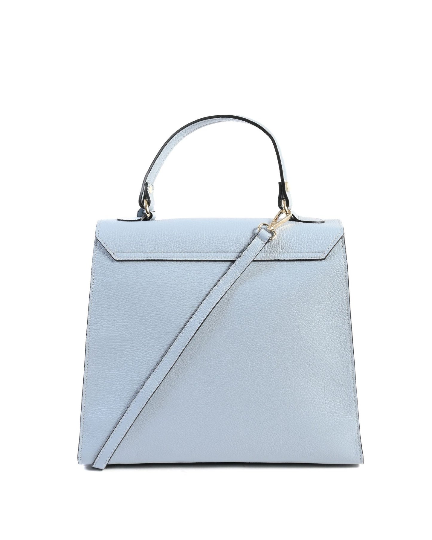V Italia Light Blue Handbag - Premium Italian Dollaro Azzurro Leather - Style Queenz
