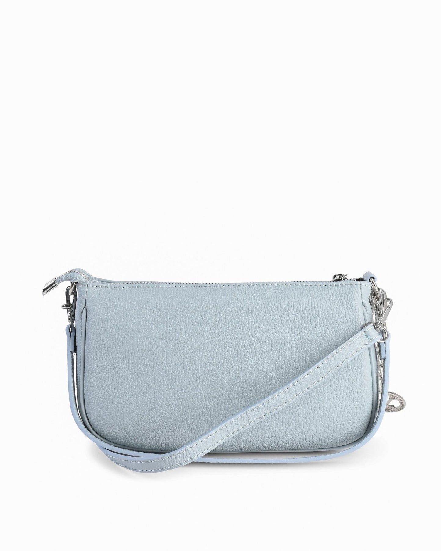 V Italia Light Blue Mini Bag - Premium Italian Dollaro Celeste Leather - Style Queenz