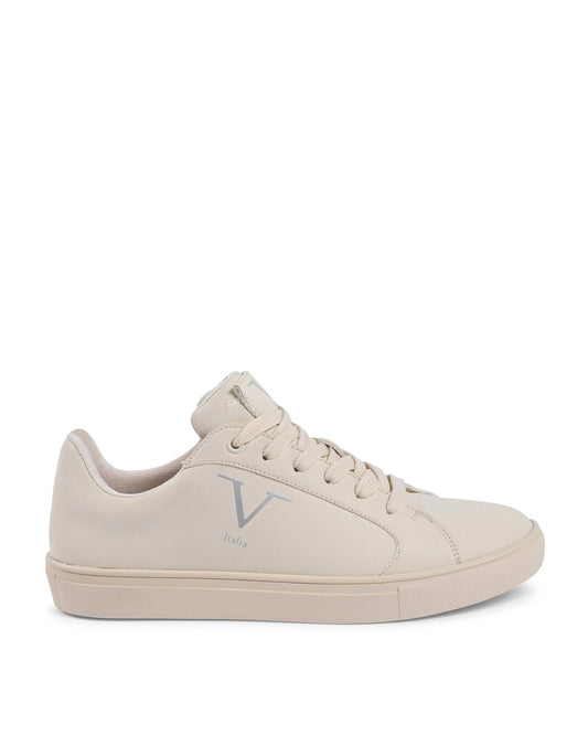 V Italia Women's Beige Sneakers - Premium Synthetic Leather Casual Footwear - Style Queenz