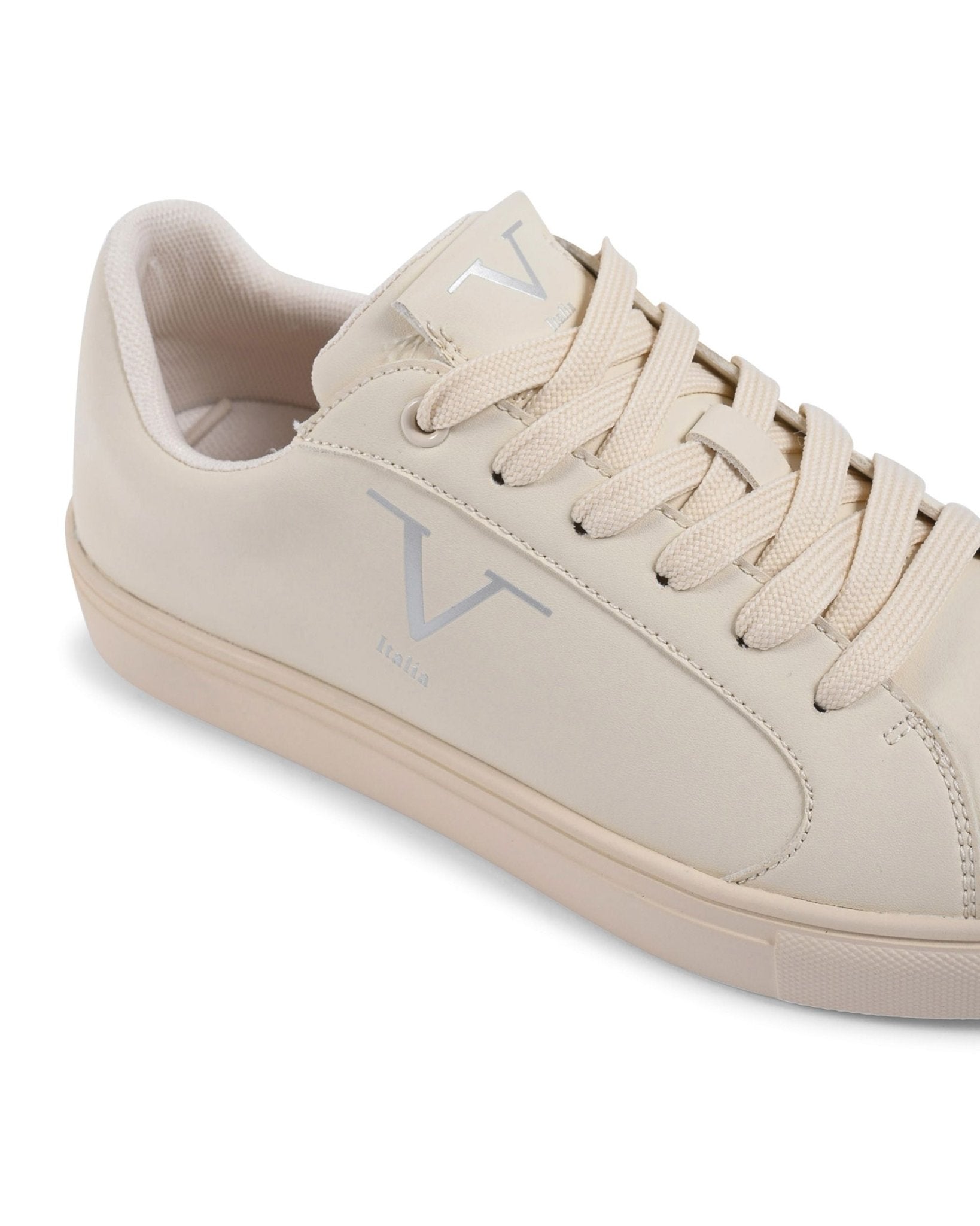 V Italia Women's Beige Sneakers - Premium Synthetic Leather Casual Footwear - Style Queenz