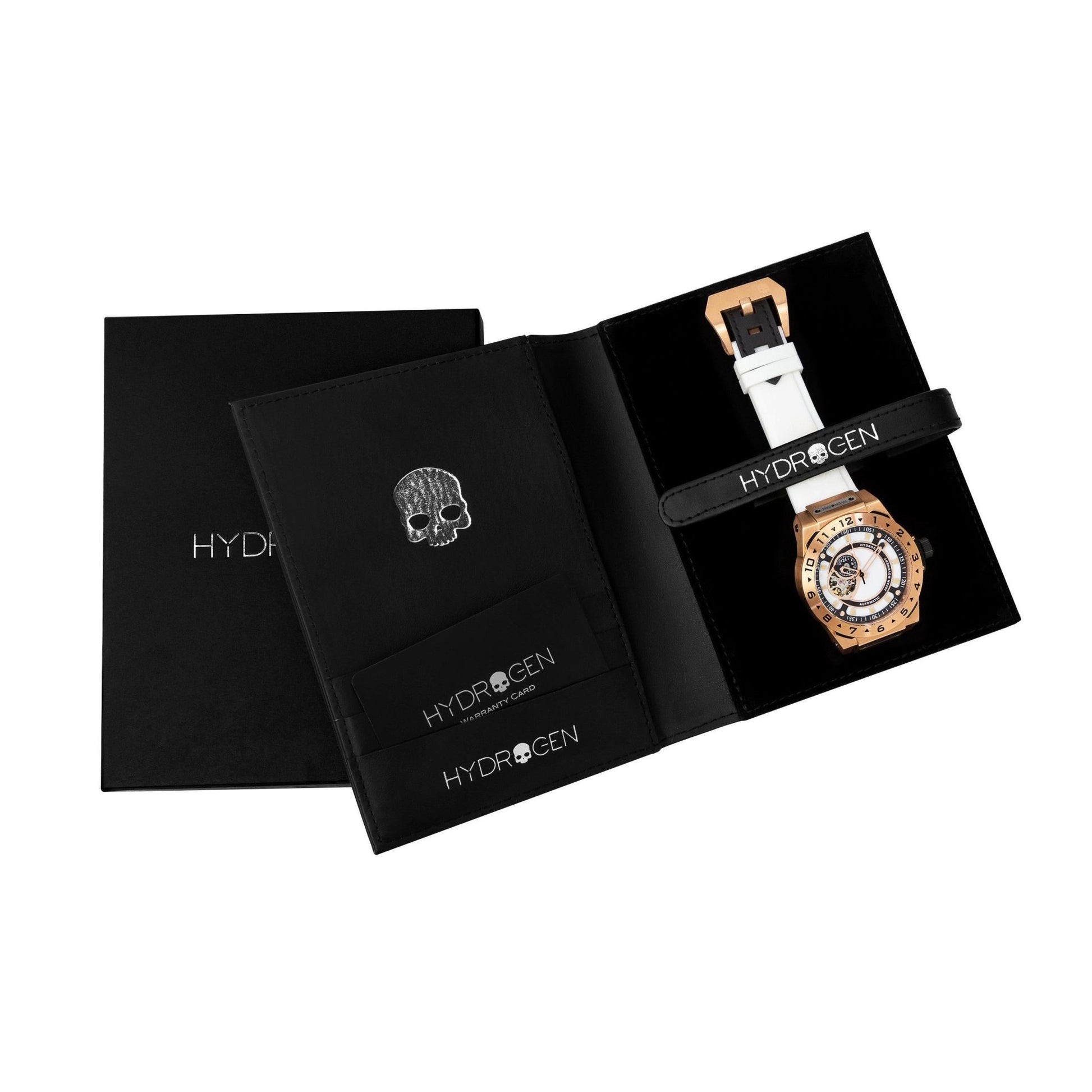Vento White Rose Gold Watch - Japanese GMT Automatic with Silicone Strap - Style Queenz