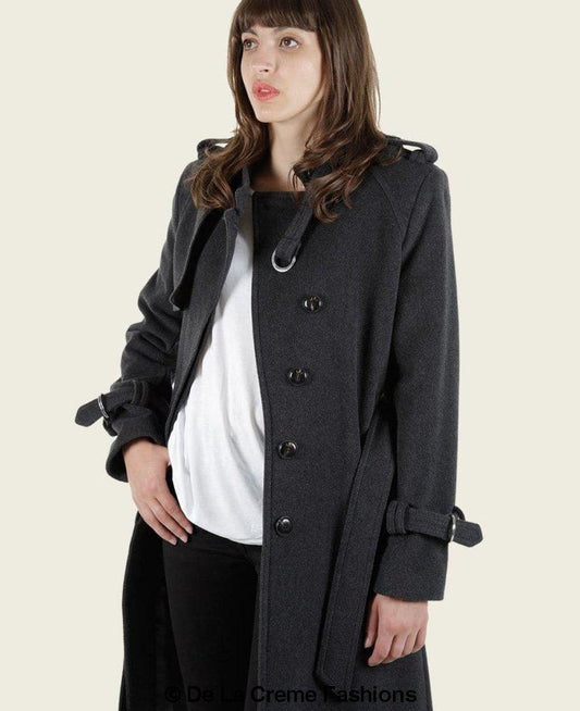 Women wearing grey coat