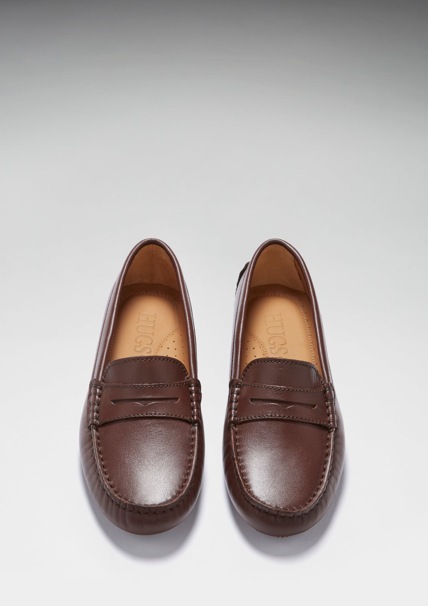 Brown Leather Penny Loafers - Women's Driving Shoes