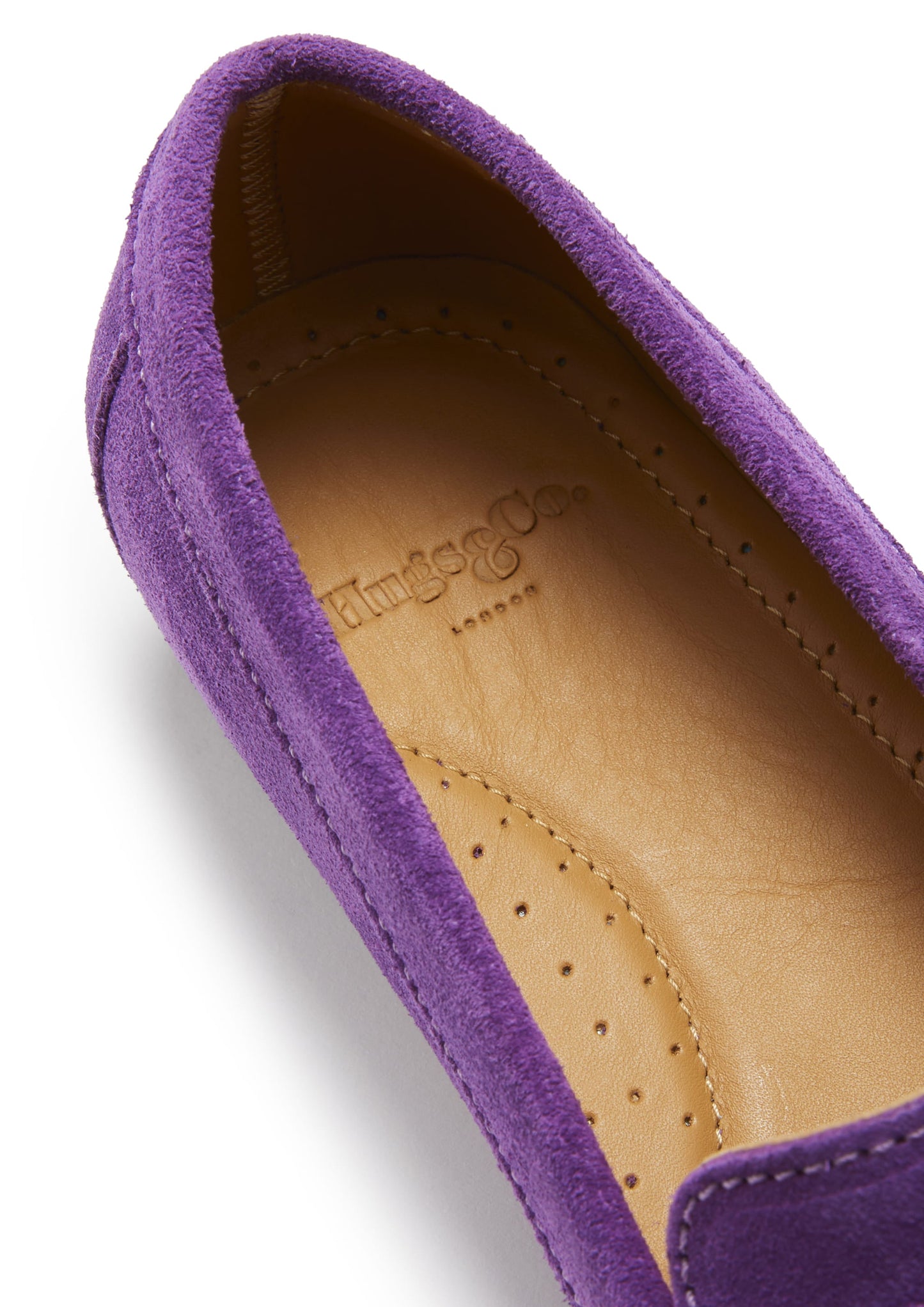 Purple Suede Penny Loafers - Women's Leather Sole