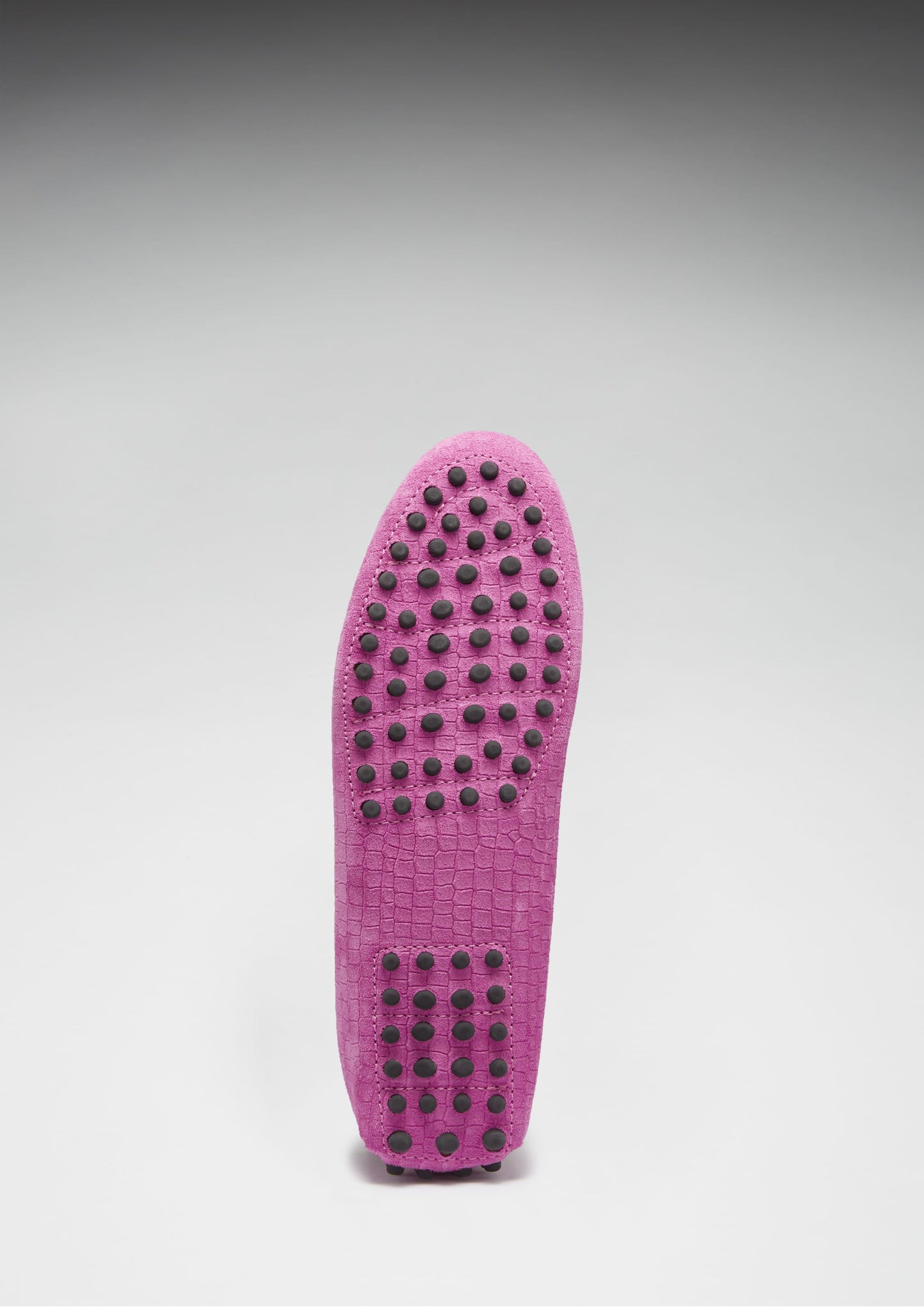 Women's Pink Embossed Suede Driving Loafers