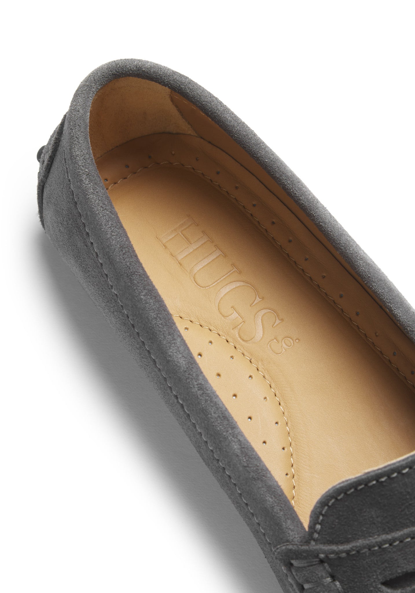 Women's Slate Grey Suede Penny Driving Loafers