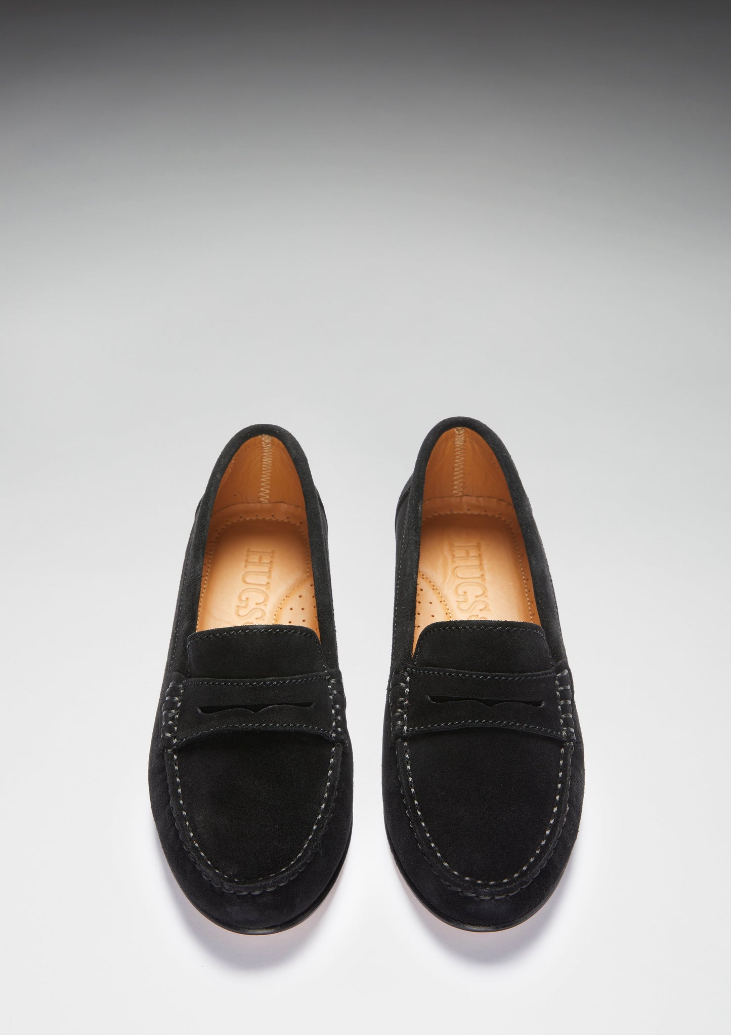 Women's Black Suede Leather Sole Penny Loafers
