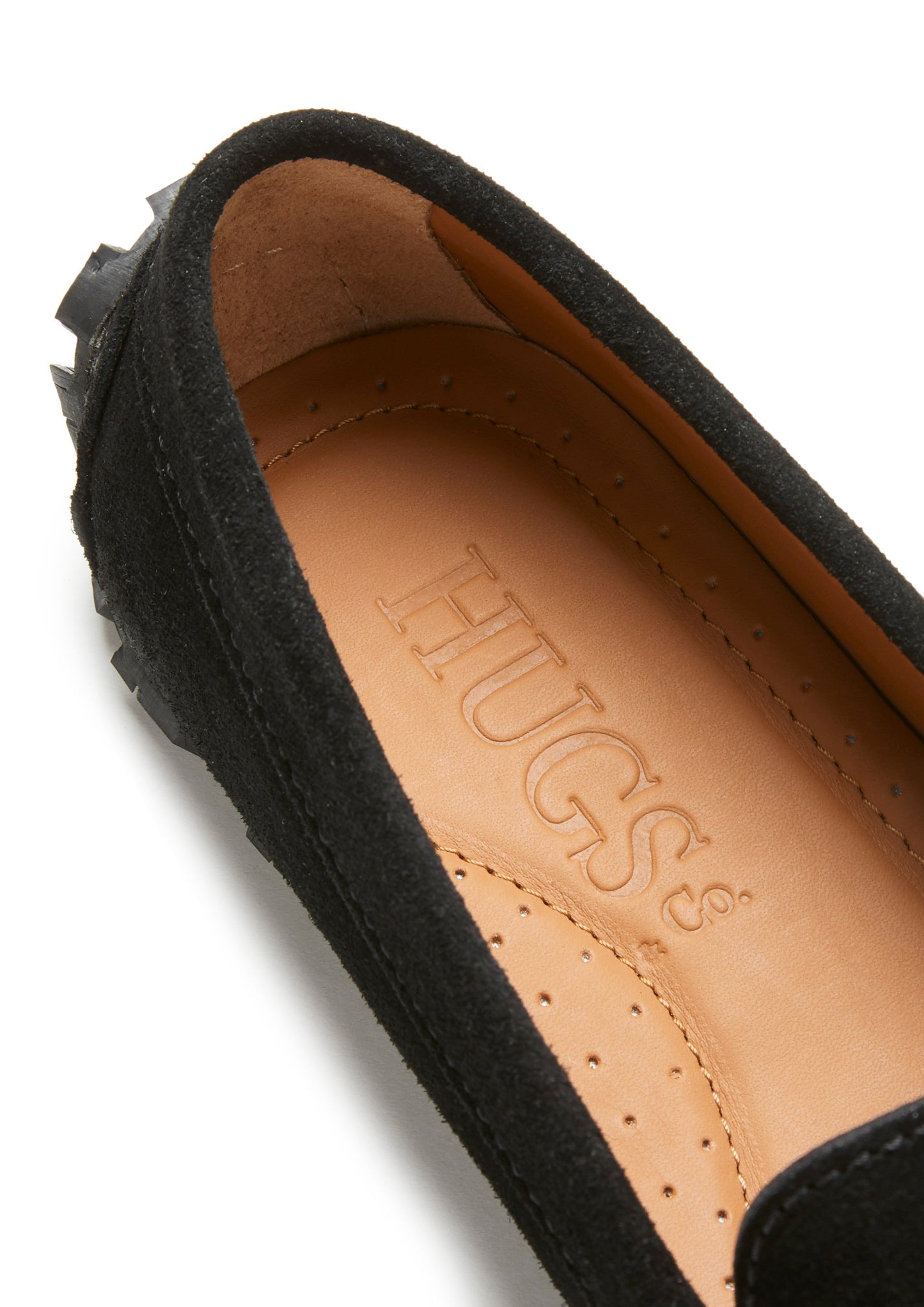 Black Suede Tyre Sole Penny Loafers - Women's