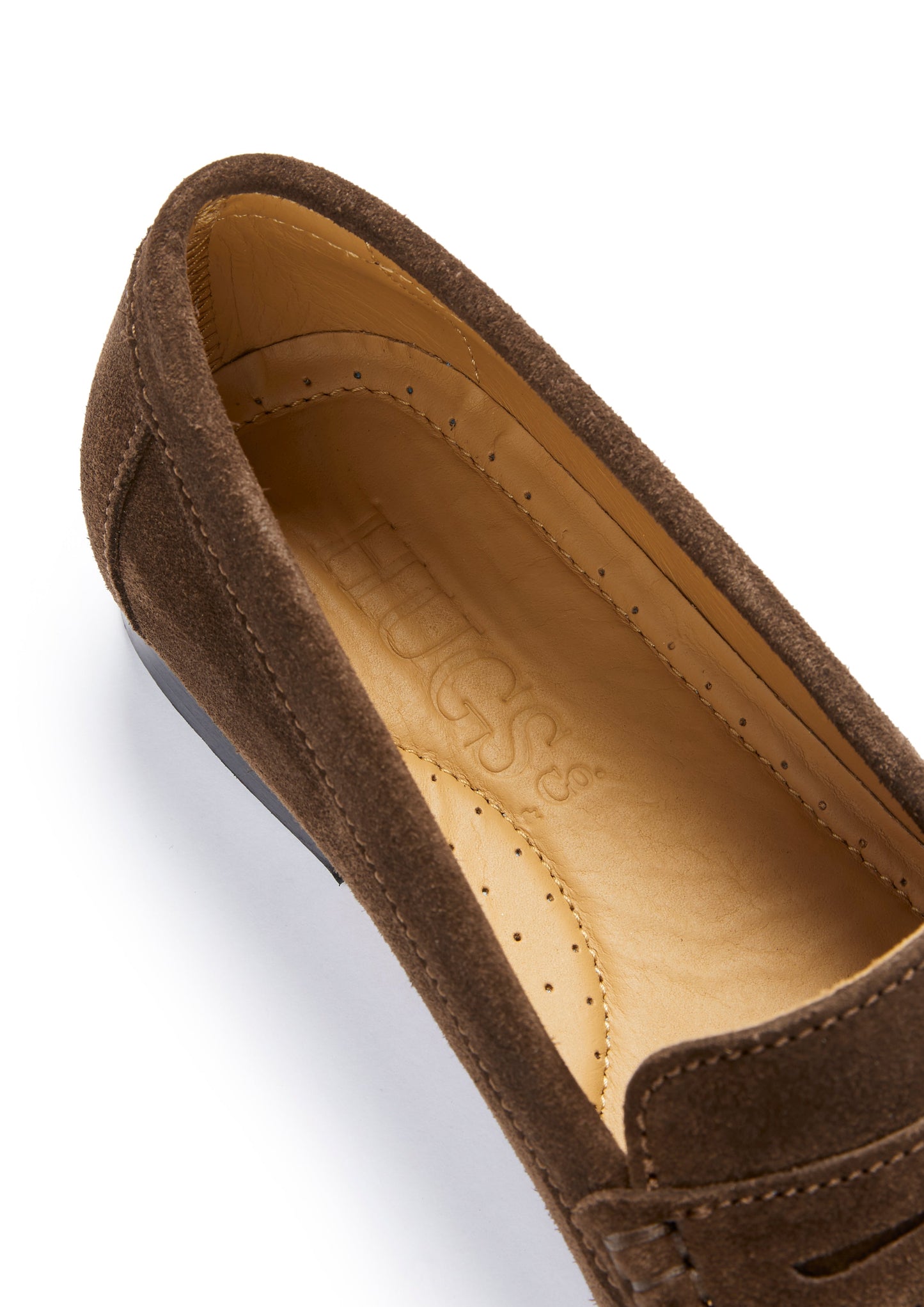 Brown Suede Penny Loafers - Women's Leather Sole
